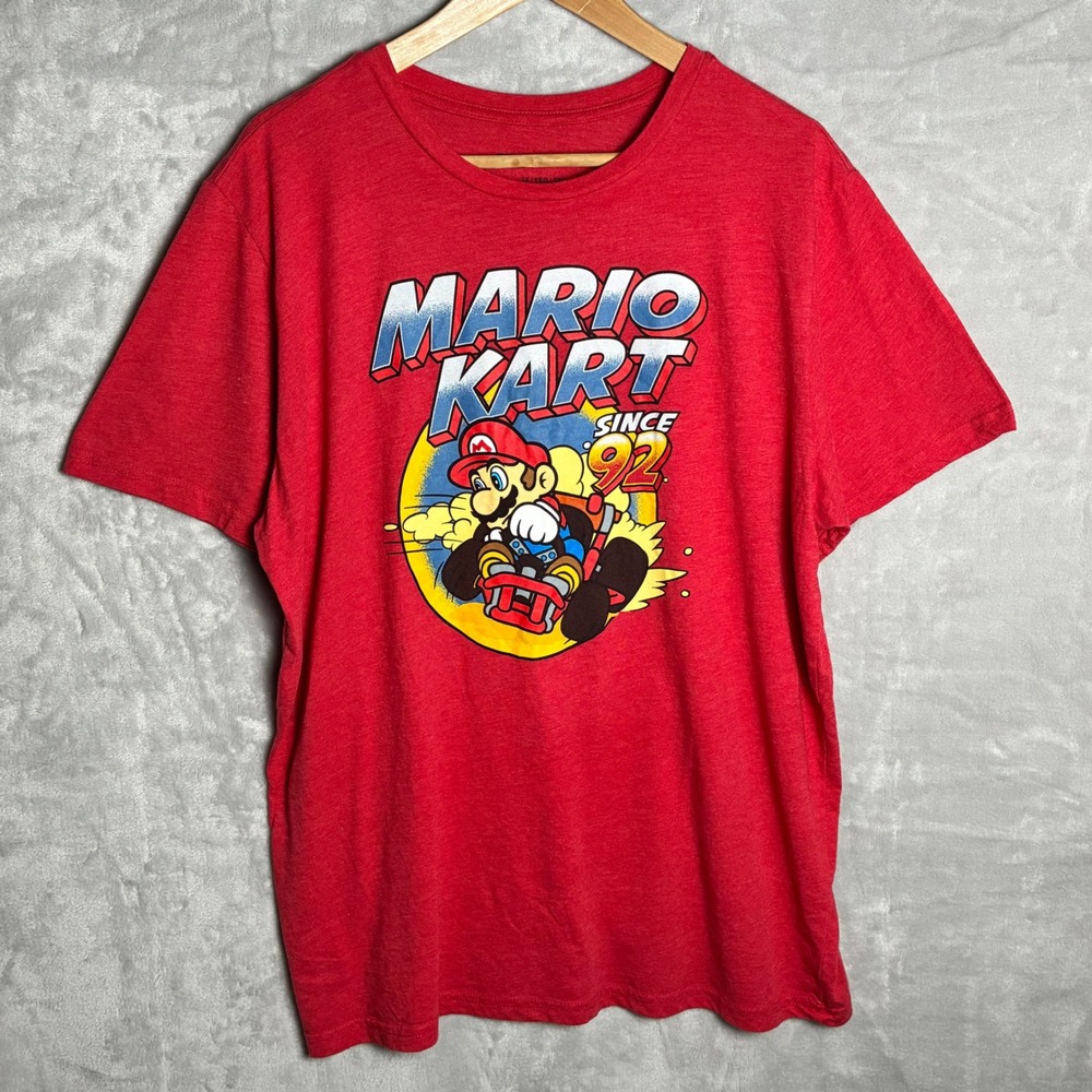 Nintendo Mario Kart Since 92 Graphic Tee Red Mens 2X -0214